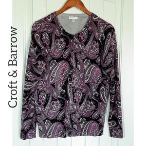 Croft & Barrow Paisley sweater EUC